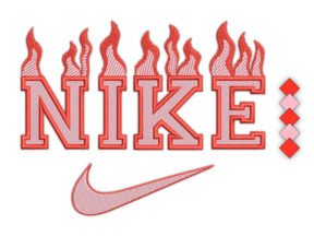 Nike Fire Machine Embroidery Design - Premio Embroidery